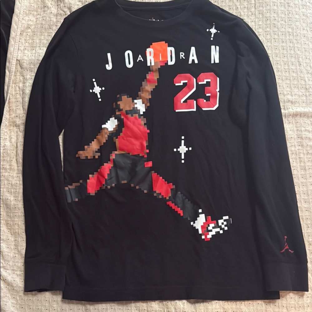Jordan Black Long Sleeve with Red Graphic